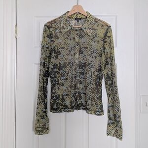 MEXX | Y2K Vintage Stylish Camouflage Button-Up Top